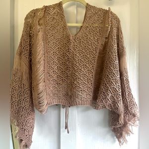 Medium Lace Up Open Knit Longsleeve Jumper